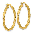 Leslie's 14K Polished Twisted Round Hoop Earrings - Image 4