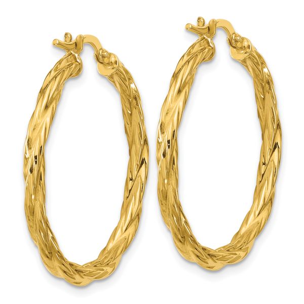 Leslie's 14K Polished Twisted Round Hoop Earrings - Image 4
