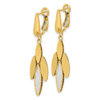 Leslie's 14K Two-tone Polish/Dia-cut Fancy Dangle Omega Earrings - Image 2