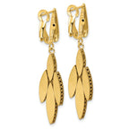 Leslie's 14K Two-tone Polish/Dia-cut Fancy Dangle Omega Earrings - Image 4