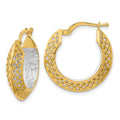 Leslie's 14K Two-tone Polished and Diamond-cut Hoop Earrings