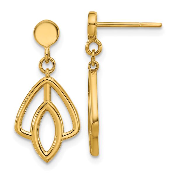 Leslie's 14K Polished Floral Dangle Post Earrings