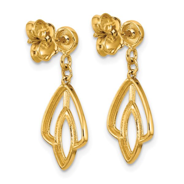 Leslie's 14K Polished Floral Dangle Post Earrings - Image 4