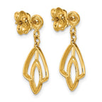 Leslie's 14K Polished Floral Dangle Post Earrings - Image 4