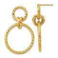 Leslie's 14K Polished and Twisted Circles Dangle Post Earrings
