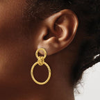 Leslie's 14K Polished and Twisted Circles Dangle Post Earrings - Image 3