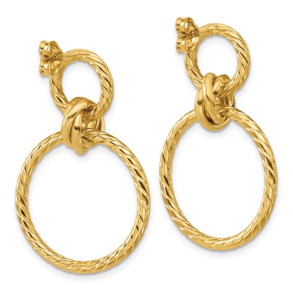 Leslie's 14K Polished and Twisted Circles Dangle Post Earrings - Image 4