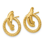Leslie's 14K Polished and Twisted Circles Drop Post Earrings - Image 2