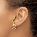 Leslie's 14K Polished and Twisted Circles Drop Post Earrings - Image 3