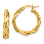Leslie's 14K Polished and Twisted Round Hoop Earrings