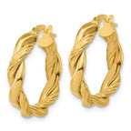 Leslie's 14K Polished and Twisted Round Hoop Earrings - Image 2