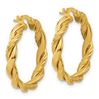 Leslie's 14K Polished and Twisted Round Hoop Earrings - Image 4