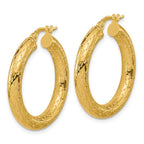 Leslie's 14K Polished Patterned Round Hoop Earrings - Image 2
