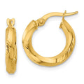 Leslie's 14K Polished and Diamond-cut Round Hoop Earrings