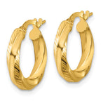 Leslie's 14K Polished and Diamond-cut Round Hoop Earrings - Image 2