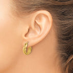 Leslie's 14K Polished and Textured Round Hoop Earrings - Image 3