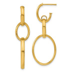 Leslie's 14K Polished Oval Link Post Earrings