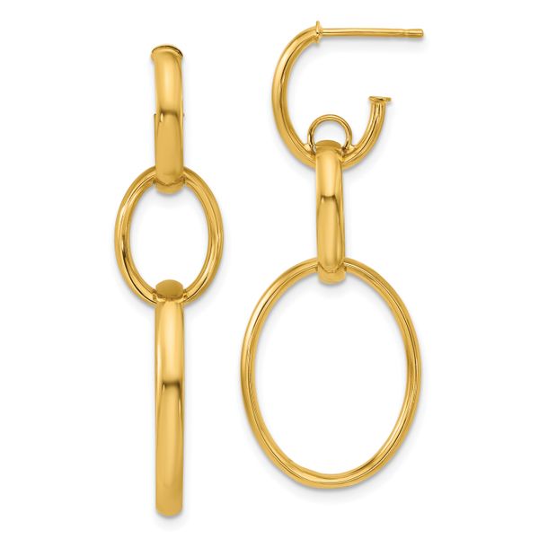 Leslie's 14K Polished Oval Link Post Earrings