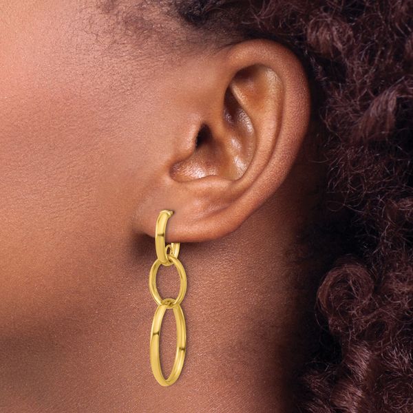 Leslie's 14K Polished Oval Link Post Earrings - Image 3