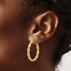 Leslie's 14K Polished and Twisted Round Hoop Earrings - Image 3