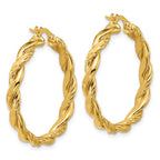 Leslie's 14K Polished and Twisted Round Hoop Earrings - Image 4