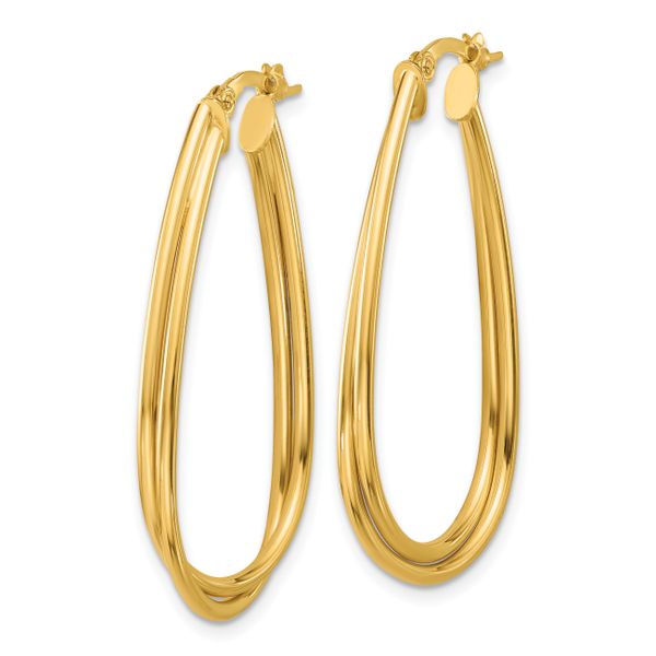 Leslie's 14K Polished Twist Hoop Earrings - Image 2