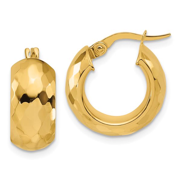 Leslie's 14K Polished and Diamond-cut Hoop Earrings