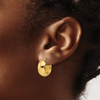 Leslie's 14K Polished and Diamond-cut Hoop Earrings - Image 3