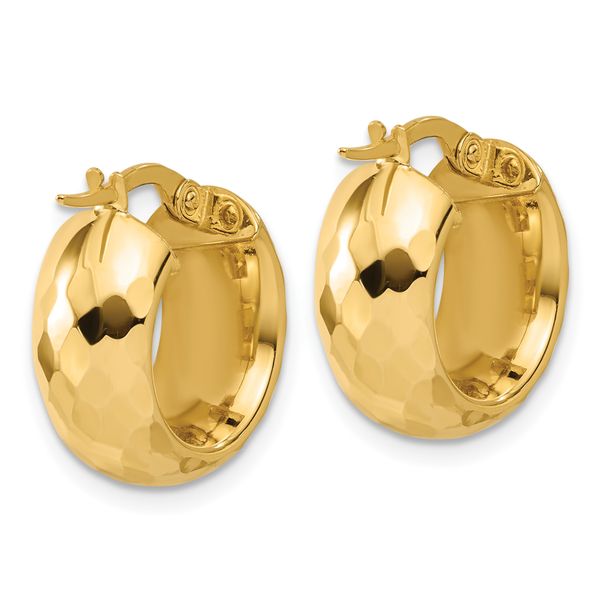 Leslie's 14K Polished and Diamond-cut Hoop Earrings - Image 4
