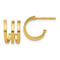 Leslie's 14K Polished 3-row Post J-hoop Earrings