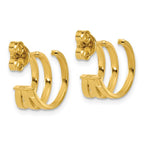Leslie's 14K Polished 3-row Post J-hoop Earrings - Image 4