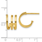 Leslie's 14K Polished 3-row Post J-hoop Earrings - Image 5