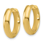 Leslie's 14K w/Rhodium Polished/Dia-cut Hinged Hoop Earrings - Image 4