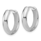 Leslie's' 14K w/White RH-plat Polish/Dia-cut Hinged Hoop Earrings - Image 4