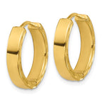 Leslie's 14K w/RH Polish/Dia-cut Square Tube Hinged Hoop Earrings - Image 4