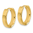 Leslie's' 14K Polished and Dia-cut Square Tube Hinged Hoop Earrings - Image 4