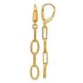 Leslie's 14K Polish/Texture/Dia-cut Fancy Oval Link Dangle Earrings
