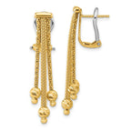 Leslie's 14K Polish/Texture/Dia-cut Fancy Dangle Omega Earrings