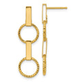 Leslie's 14K Polished and Diamond-cut Circle Dangle Post Earrings