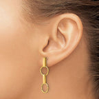 Leslie's 14K Polished and Diamond-cut Circle Dangle Post Earrings - Image 3
