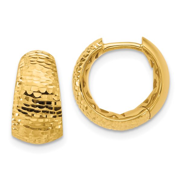 Leslie's 14K Polished and Diamond-cut Huggie Hoop Earrings