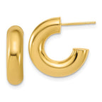 Leslie's 14K Polished J-Hoop Post Earrings