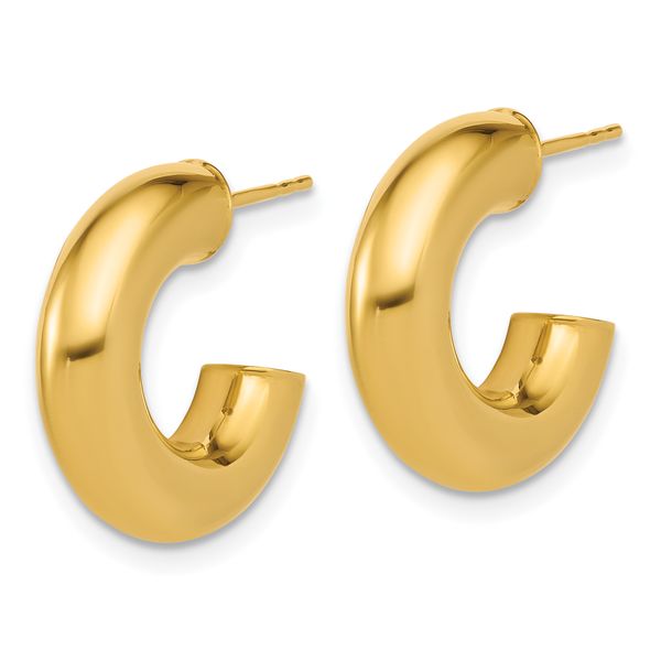 Leslie's 14K Polished J-Hoop Post Earrings - Image 2