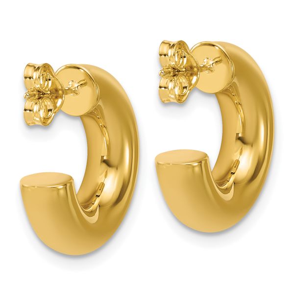 Leslie's 14K Polished J-Hoop Post Earrings - Image 4
