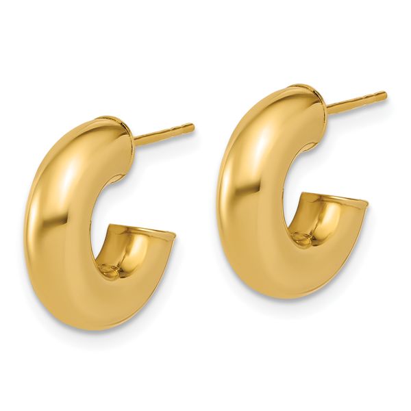 Leslie's 14K Polished J-Hoop Post Earrings - Image 2