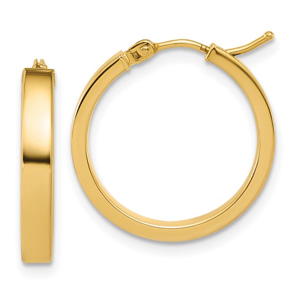 Leslie's 14K Polished Square Tube Round Hoop Earrings
