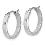 Leslie's 14K White Gold Square Tube Round Hoop Earrings - Image 2