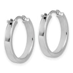 Leslie's 14K White Gold Square Tube Round Hoop Earrings - Image 4