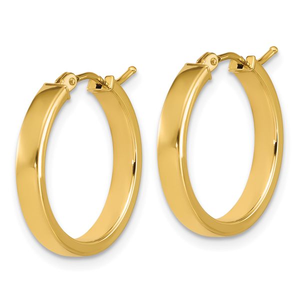 Leslie's 14K Polished Square Tube Round Hoop Earrings - Image 2