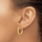 Leslie's 14K Polished Square Tube Round Hoop Earrings - Image 3
